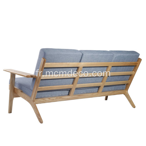 Hans Wegner - Fauteuil 3 places en tissu et en planches